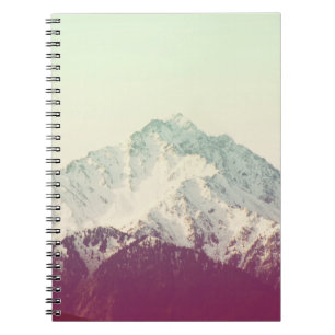 Cuaderno Pico de montaña invernal, filtro de cosecha hipste