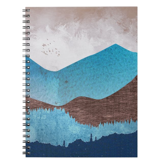 Cuaderno Picos de montaña azul (Frente)