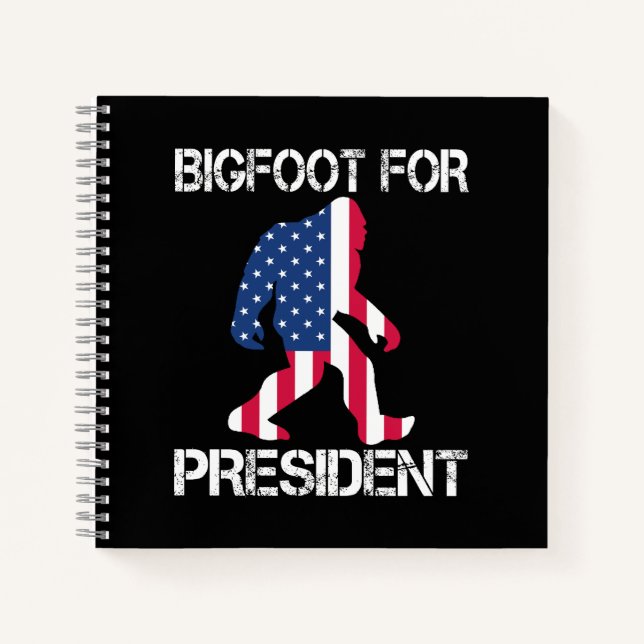 Cuaderno Pie Grande Para El Presidente Funny Bigfoot (Anverso)