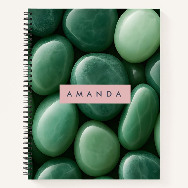 Cuaderno Piedra de Jade Verde Sereno Personalizada (Anverso)
