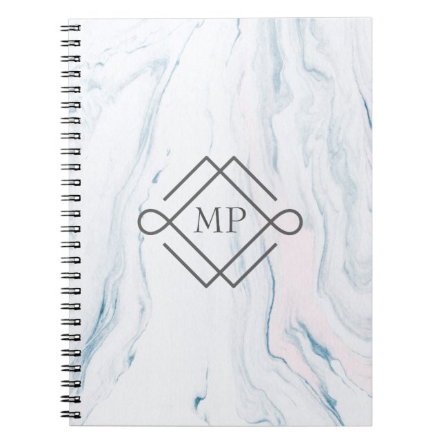 Cuaderno Piedra de mármol Pastel monogramada (Frente)