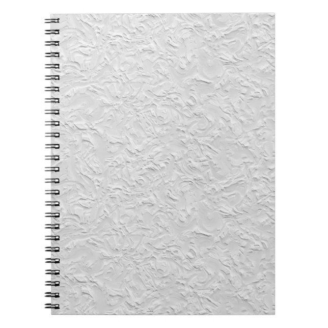 Cuaderno Piedra texturizada blanca, arte abstracto monocrom (Frente)