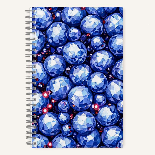 Cuaderno Piedras preciosas azules brillantes (Anverso)
