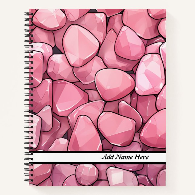 Cuaderno Piedras rosas modernas enmarañadas (Anverso)