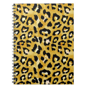 Cuaderno Piel Animal, Watercolor Leopard Seamless.