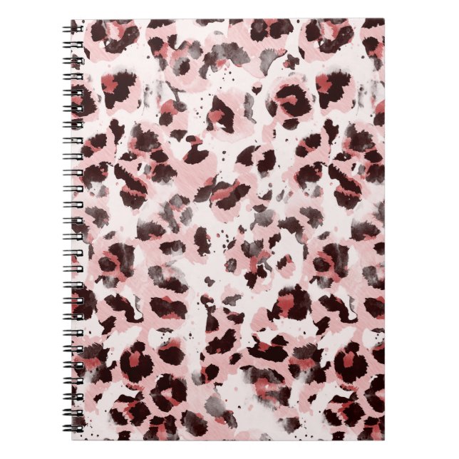 Cuaderno Piel de animales leopardo: Elegancia de tinte de t (Frente)