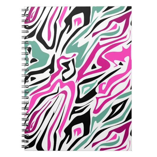 Cuaderno Piel de cebra abstracta sin costuras de cuero mode (Frente)