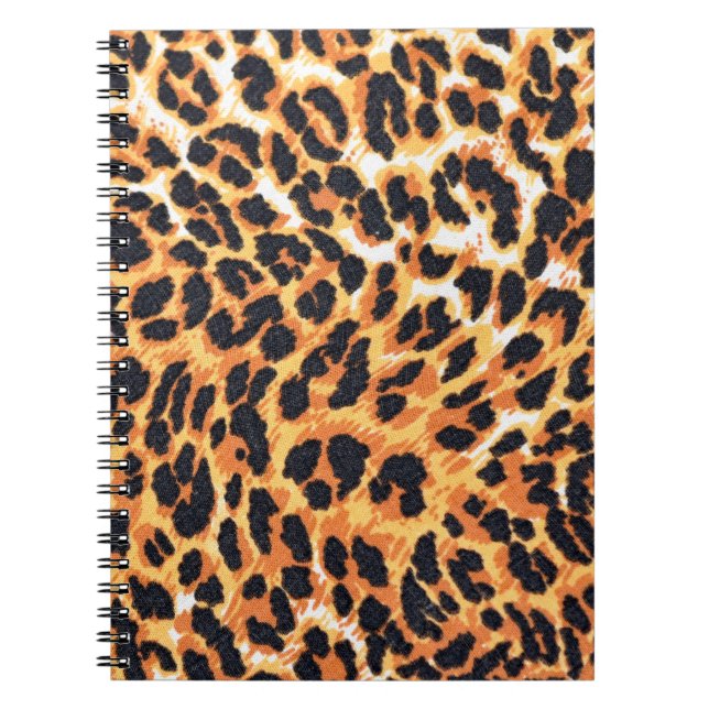 Cuaderno piel de leopardo como telón de fondo, patrón, huel (Frente)