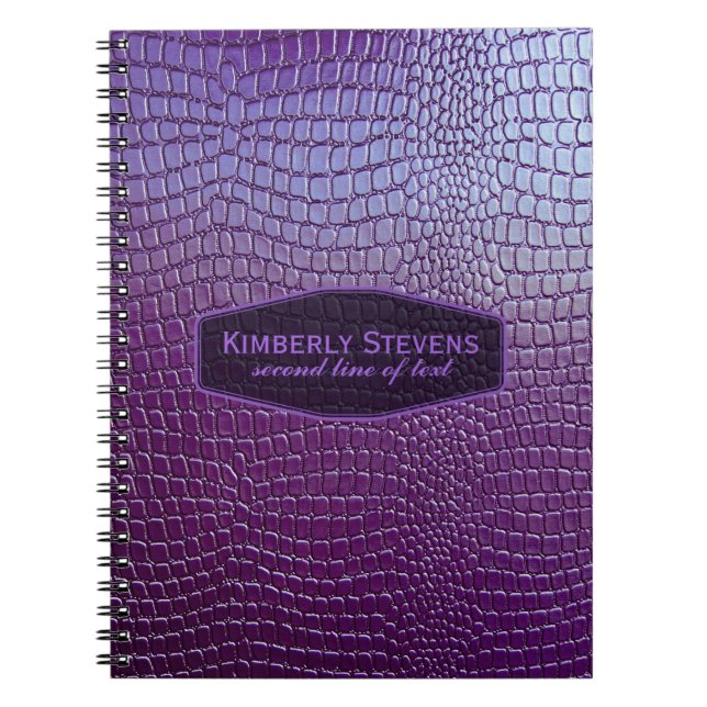 Cuaderno Piel de serpiente morada de tono falso aspecto de  (Frente)