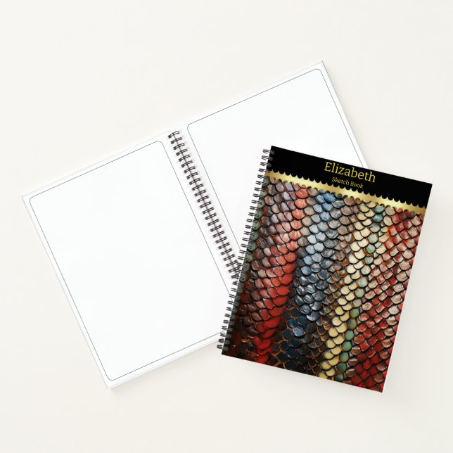 Cuaderno Piel de serpiente vibrante que revela el arte de l (Interior)