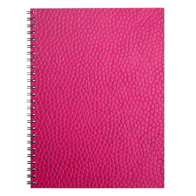 Cuaderno Piel de textura de cuero rosa (Frente)
