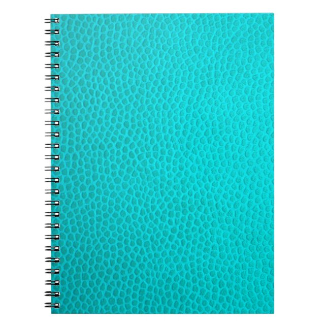 Cuaderno Piel de textura de piel de cuero turquesa (Frente)