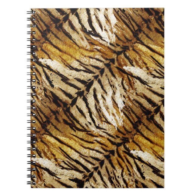 Cuaderno Piel de tigre, elegante, tigre, rayado, huella ani (Frente)