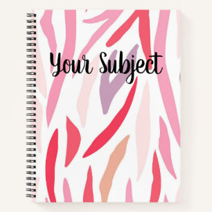 Cuaderno Piel de tigre rosada para el personalizado