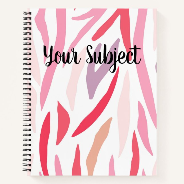 Cuaderno Piel de tigre rosada para el personalizado (Anverso)