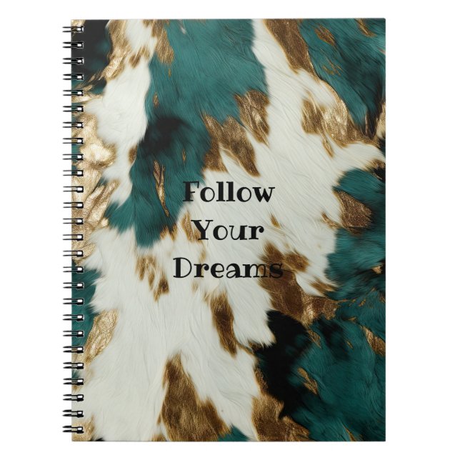 Cuaderno Piel de vaca Blanco del Oro Esmeralda Occidental (Frente)