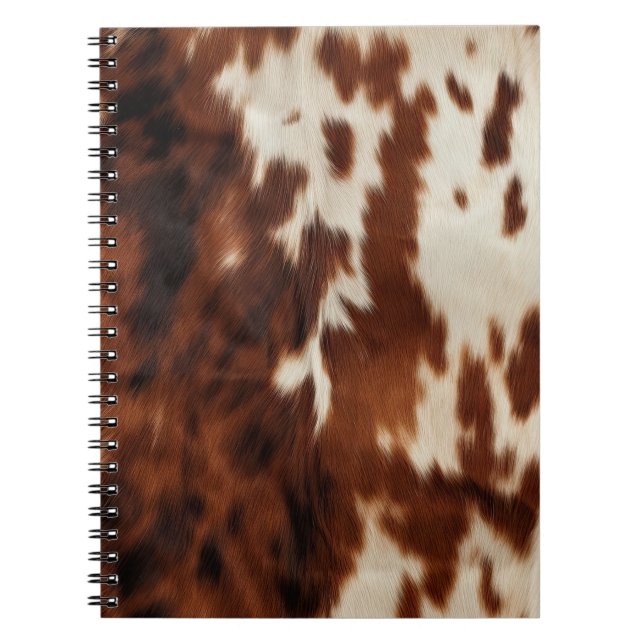 Cuaderno Piel de vaca blanco negro marrón (Frente)