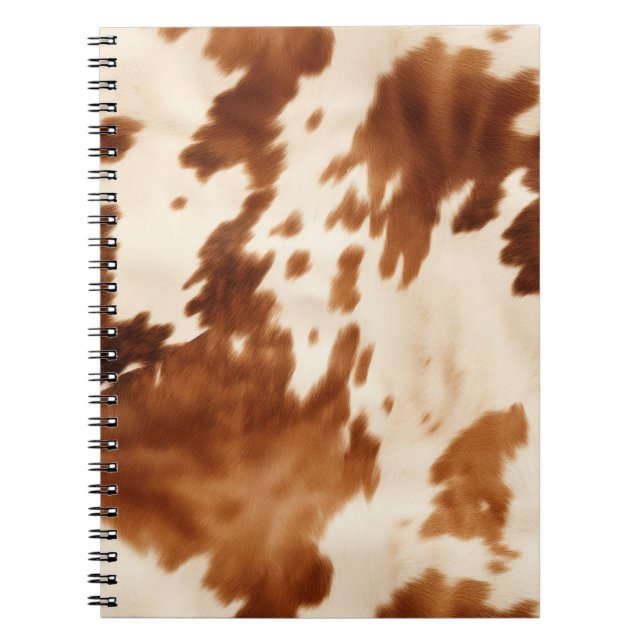 Cuaderno Piel de vaca de Crema Marrón Occidental (Frente)
