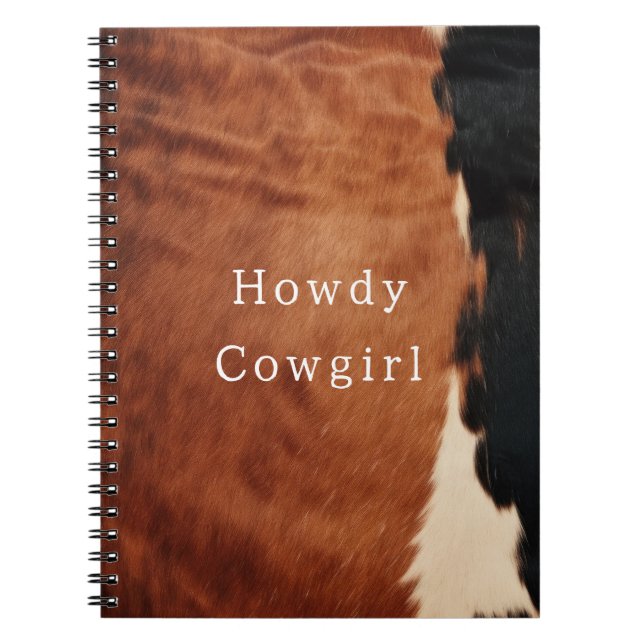 Cuaderno Piel de vaca de Faux Black Southwest de Brown (Frente)