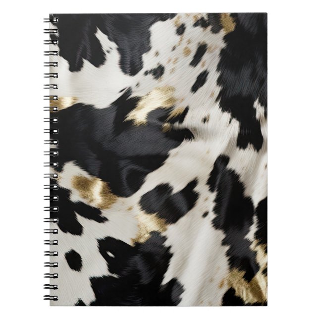 Cuaderno Piel de vaca de oro blanco negro (Frente)