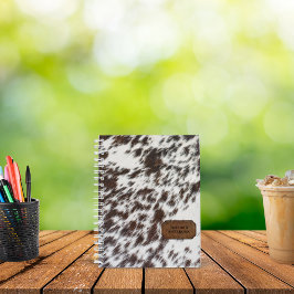 Cuaderno Piel de vaca marrón y blanco