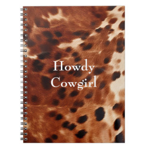 Cuaderno Piel de vaca negro de crema marrón