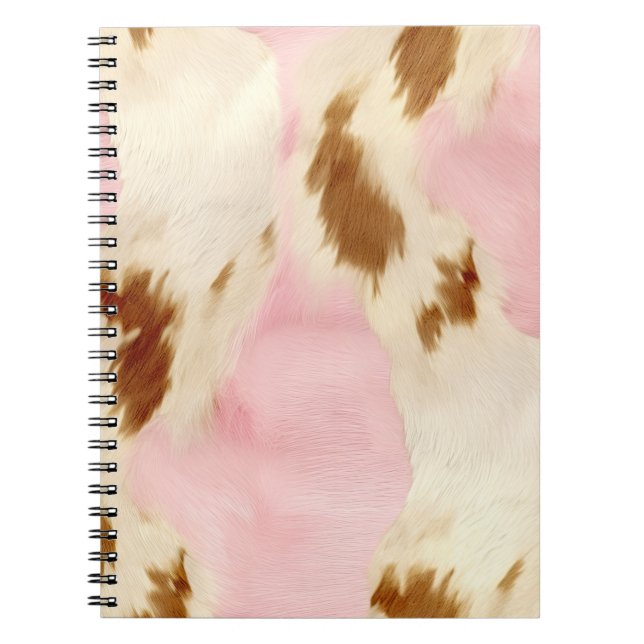 Cuaderno Piel de vaca Rubor de oro blanco crema rosa (Frente)