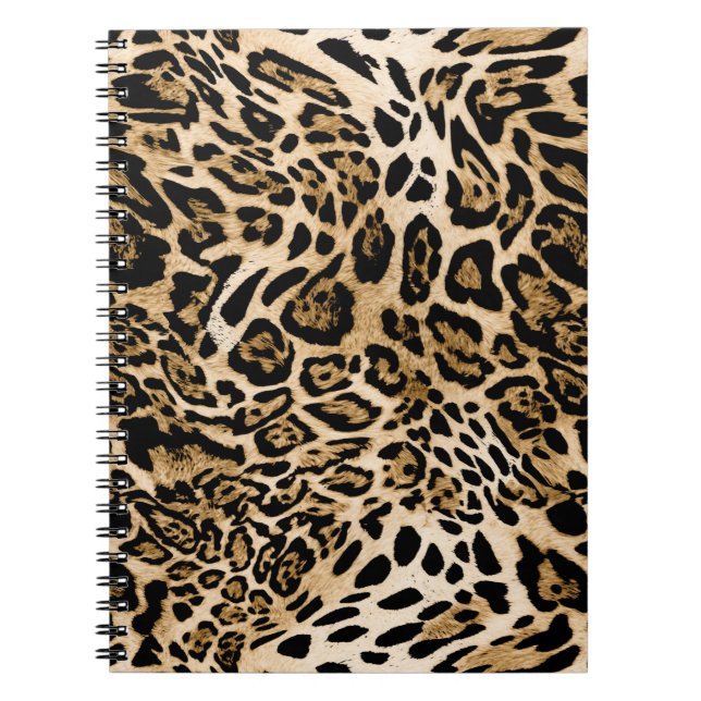 Cuaderno Piel leopardo africana: Textura animal sin mar (Frente)