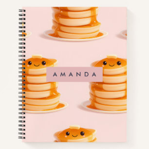 Cuaderno Piel personalizada de pastelito kawaii con jarabe