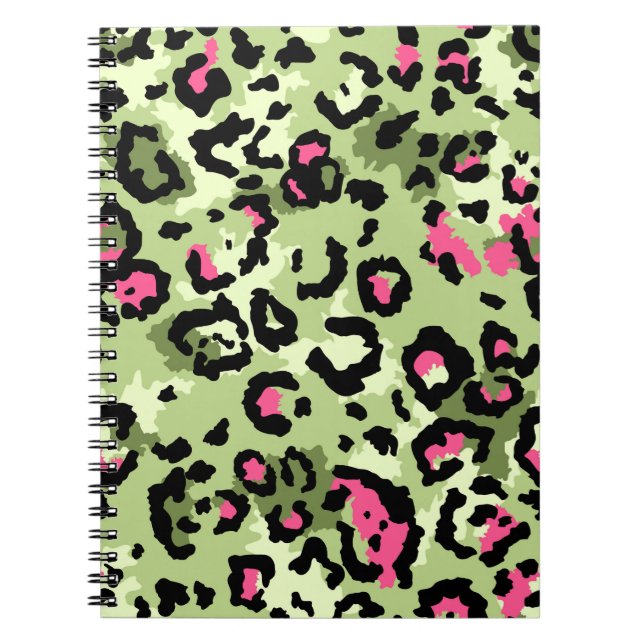 Cuaderno Pieles leopardo, patrón de moda sin costuras. (Frente)