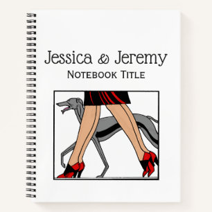 Cuaderno Piernas Art Deco Mujeres Galgo Whippet Perro R