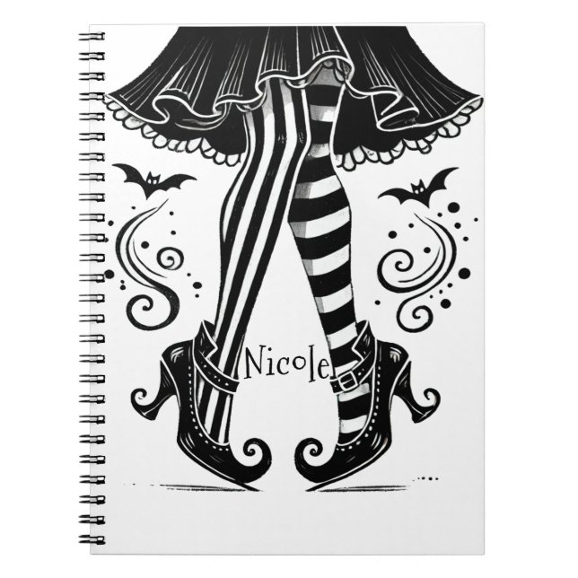 Cuaderno Piernas de Bruja Negras y Blancas Fiesta Caprichos (Frente)