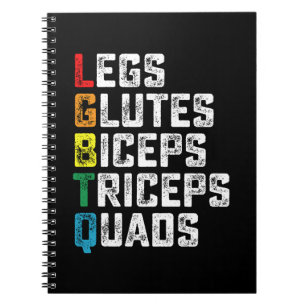 Cuaderno Piernas LGBTQ Glutes Biceps Triceps Quads Gimnasio