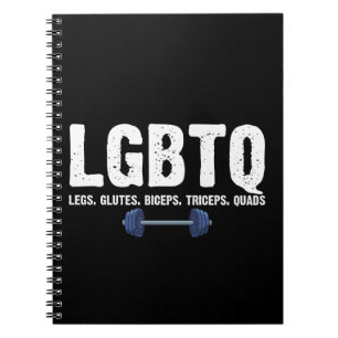 Cuaderno Piernas LGBTQ Glutes Biceps Triceps Quads Gym Love