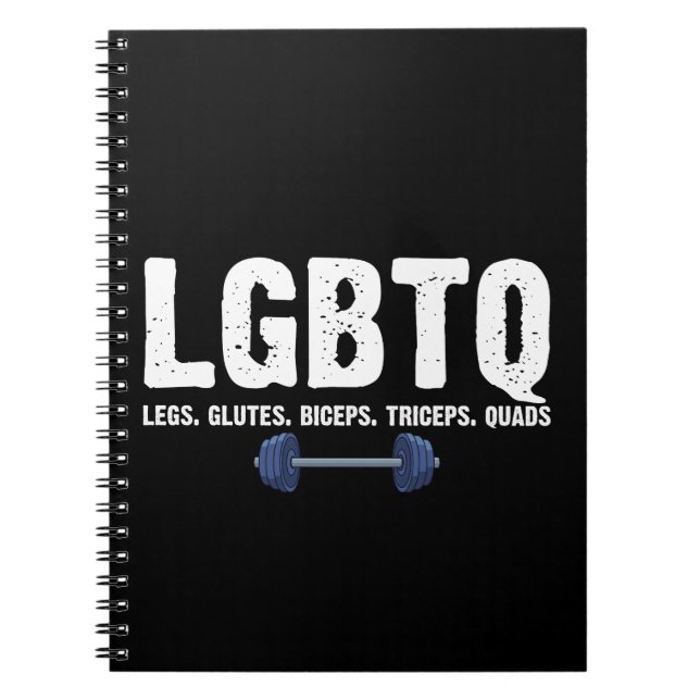 Cuaderno Piernas LGBTQ Glutes Biceps Triceps Quads Gym Love (Frente)