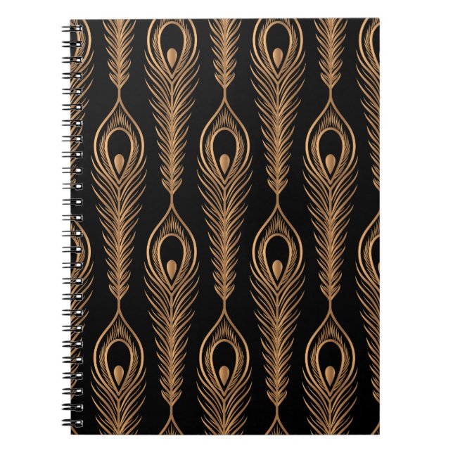 Cuaderno Pies De Pavo Real, Patrón Oriental De Lujo. (Frente)