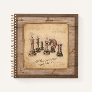 Cuaderno Piezas de ajedrez en regalo del jugador de tablero