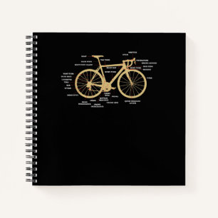 Cuaderno Piezas de ciclismo de bicicleta Anatomía de carre