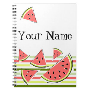 Cuaderno Piezas de sandía Tiras Delgadas Nombre