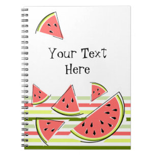 Cuaderno Piezas de sandía Tiras delgadas Textos
