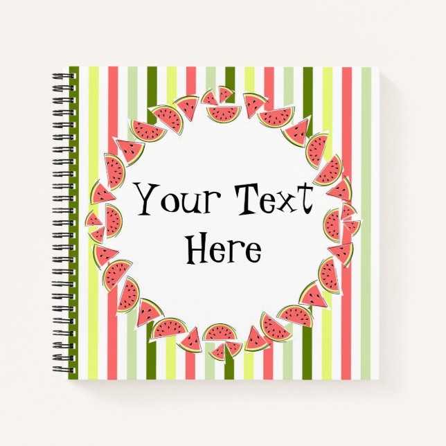 Cuaderno Piezas de sandía Tiras delgadas Textos (Anverso)