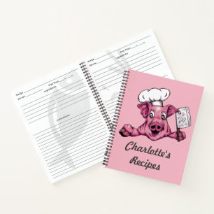 Cuaderno Piggy The Hamicidac Maniac Personalizado Pig Chef