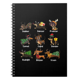 Cuaderno Pijamas de Navidad para perros Dachshund Camiseta