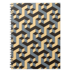 Cuaderno Pila Compleja Geométrica De Marfil De Plata