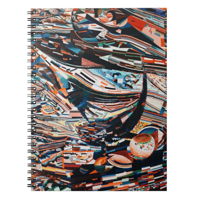 Cuaderno Pila de embarcaciones de madera marrón y azul (Frente)