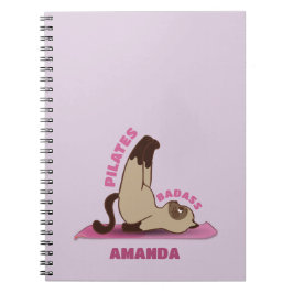 Cuaderno Pilates Badass Workout Kitty Cat Notebook