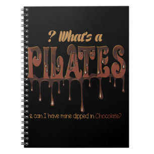 Cuaderno Pilates divertidos se cuelgan en el chocolate