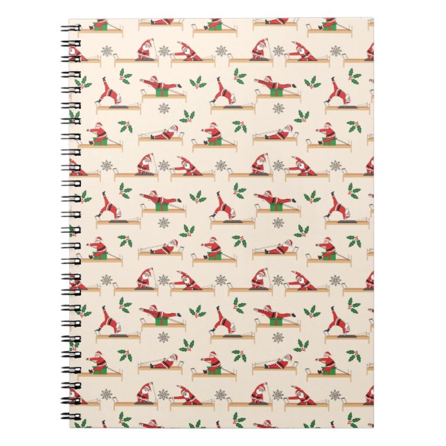 Cuaderno Pilates Reformer Santa Seamless Christmas Patterns (Frente)
