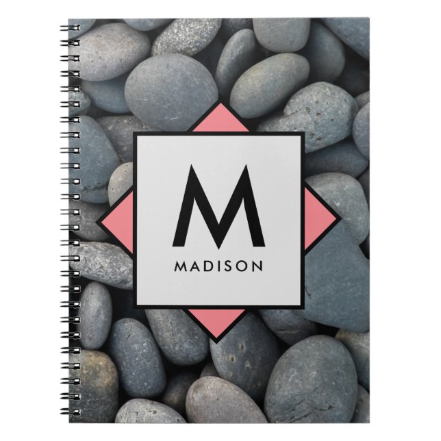 Cuaderno Pile de rock fluvial con su propio nombre y monogr (Frente)
