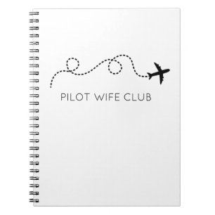 Cuaderno PILOT WIFE CLUB Avión volador Black White